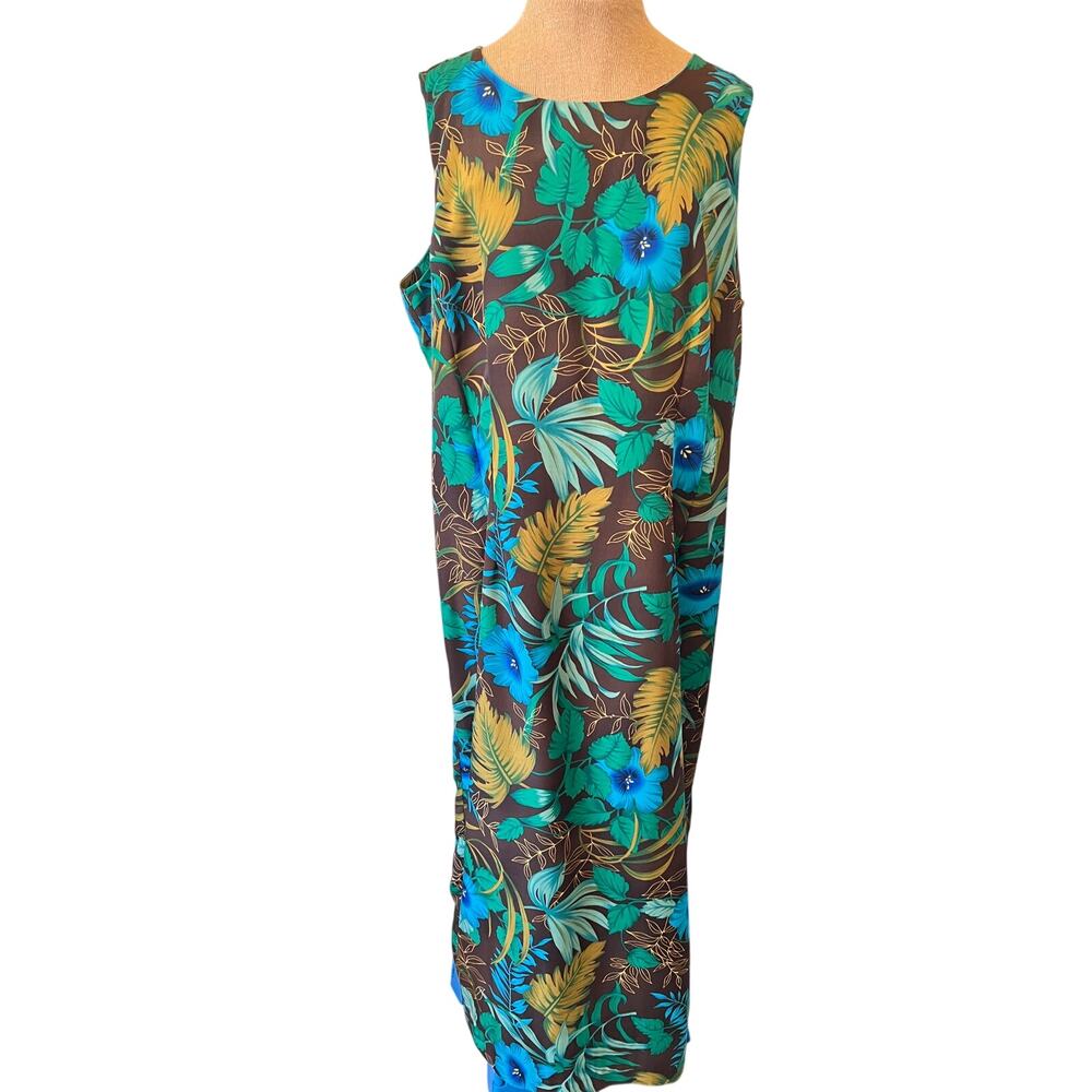 Vintage Y2K R&K Originals tropical floral sleeveless maxi dress Summer casual 16